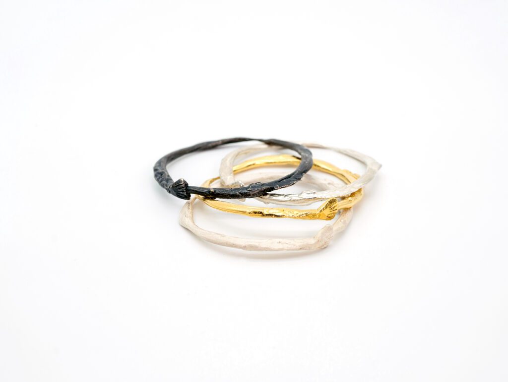 anillos colección peces en oro, plata y plata black