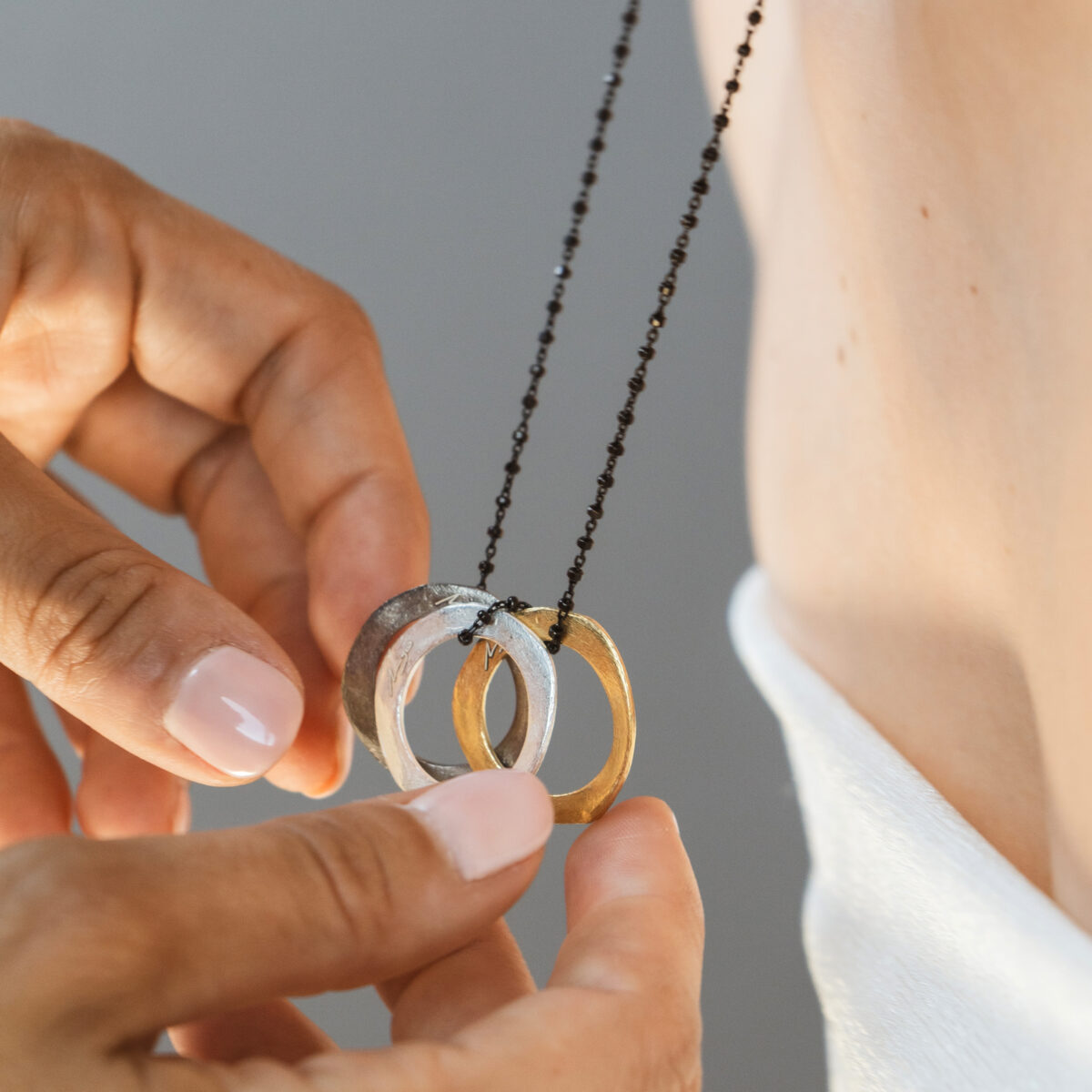 collar anillos papel