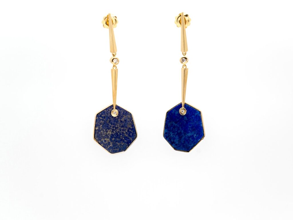 pendientes lapis star con brillante en oro