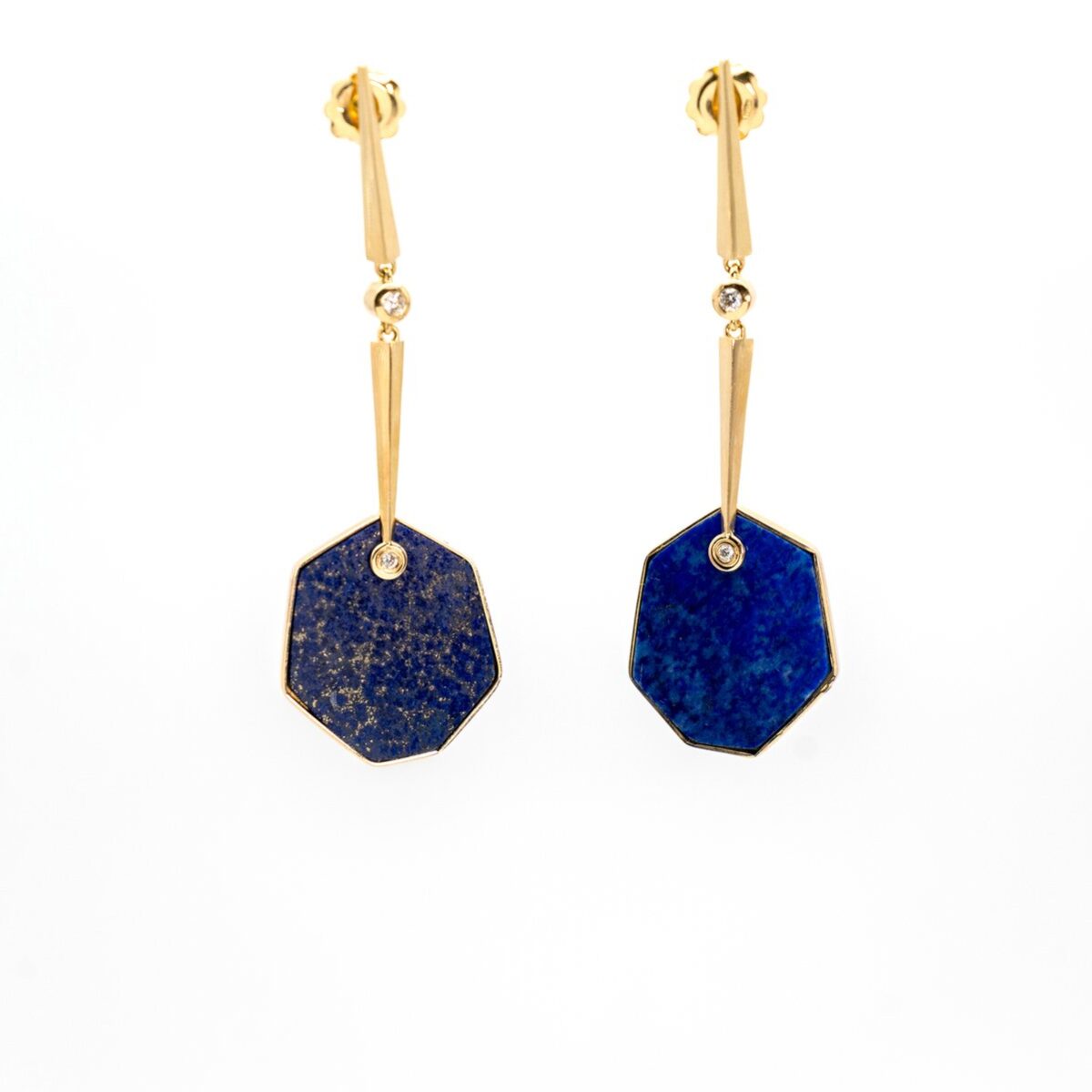 pendientes lapis star con brillante en oro